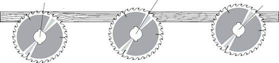 Configuracion para determinar lo que debe salir un disco sierra circular de la madera al cortar